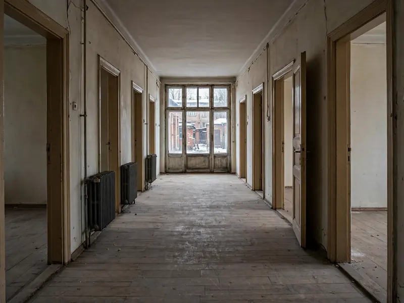 Puste mieszkanie w toruńskiej kamienicy po likwidacji