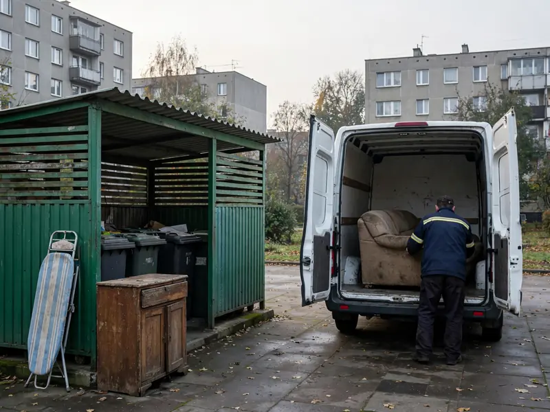 Odbiór gabarytów spod altany śmietnikowej bloku