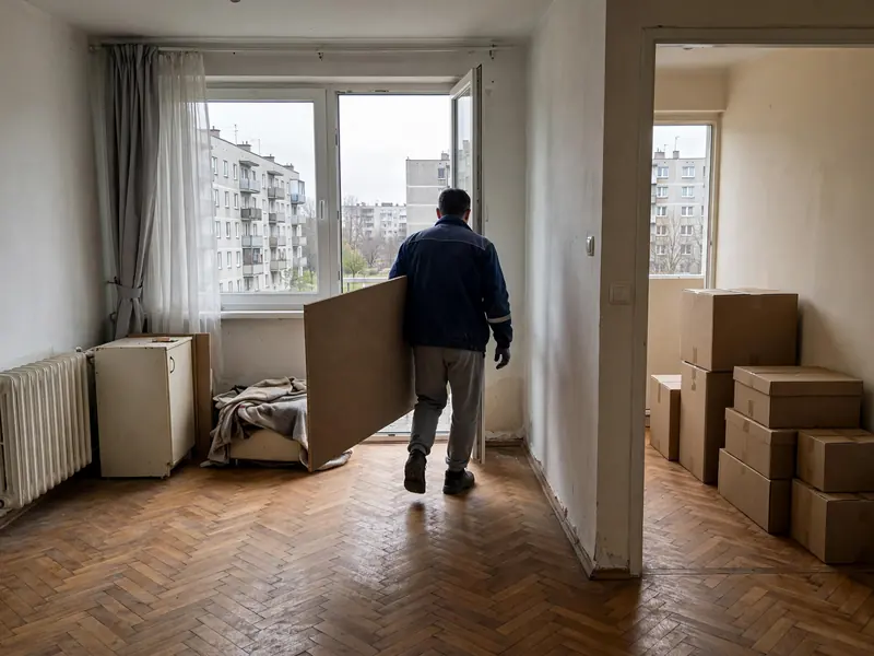Usuwanie starego segmentu przed dostawą nowych mebli